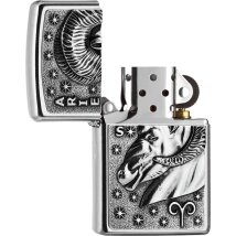 ZIPPO Street chrom Aries Emblem Tierkreiszeichen 2006507