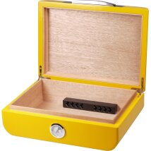 Humidor gelb/carbon glänzend für ca. 25 Zigarren