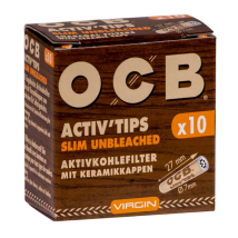 OCB Activ Tips Slim Unbleached 7mm 10er