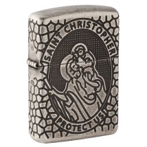 ZIPPO silber antik St Christopher Medal Design 60005200