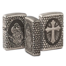 ZIPPO silber antik St Christopher Medal Design 60005200