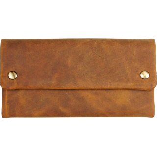 Feinschnitt-Tasche Leder TORTUGA VERDE braun antik 15,5 cm