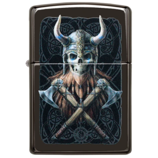 ZIPPO schwarz poliert Anne Stokes Skull Warrior 60005094