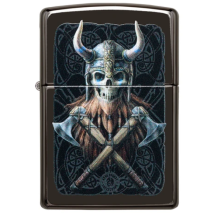 ZIPPO schwarz poliert Anne Stokes Skull Warrior 60005094