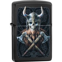 ZIPPO schwarz poliert Anne Stokes Skull Warrior 60005094