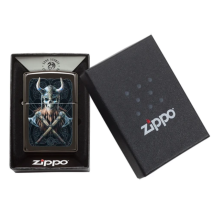 ZIPPO schwarz poliert Anne Stokes Skull Warrior 60005094