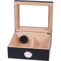 Humidor schwarz matt Deckel mit Glaseinsatz für ca....