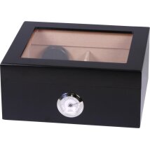 Humidor schwarz matt Deckel mit Glaseinsatz für ca....