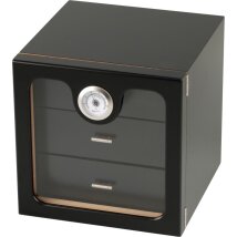 Humidor Schrank schwarz Acrylscheibe für ca. 50...
