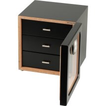 Humidor Schrank schwarz Acrylscheibe für ca. 50...