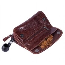 Pfeifentasche 1er Leder Michl ALPENLEDER brandy mit Tabakfach