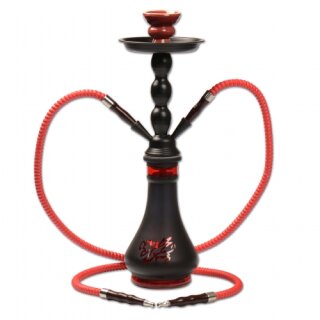 Wasserpfeife ATOMIC schwarz/rot 45 cm 2 Anschlsse