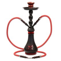 Wasserpfeife ATOMIC schwarz/rot 45 cm 2 Anschlsse