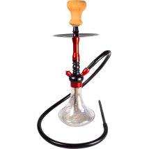 Wasserpfeife RABIA transparent Rauchs„ule rot 45cm...