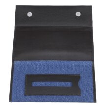 Feinschnitt-Tasche ZIPPO Leder schwarz / Jeans 15,6x7,9x2,2cm 2007221