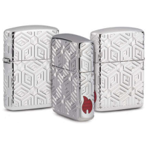 ZIPPO chrom poliert Armor Boxes All Over Design 60005272