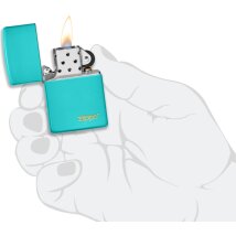 Zippo Flat Turquoise mit Logo 60005827