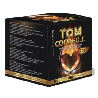 Wasserpfeifenkohle Kokosnuss TOM COCOCHA Gold C26 1kg (1000 g)