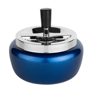Schleuderascher Metall blau chrom Ø 13 cm