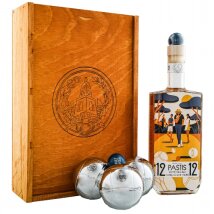 Pastis 12/12 de Saint Tropez Likör Set Petanque 0,7l