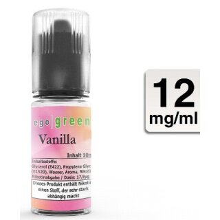 EGO GREEN E-Liquid Vanilla 10ml 12mg/ml