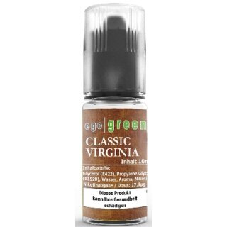 EGO GREEN E-Liquid Classic Virginia 10ml