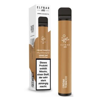 ELFBAR E-Shisha 600 Cream Tobacco 20mg/ml