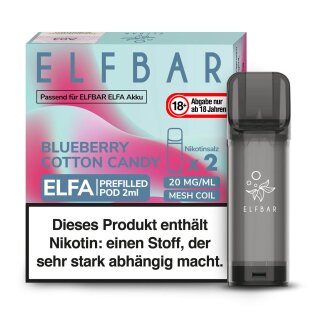 ELFBAR Elfa Liquidpod Blueberry Cotton Candy 20mg/ml 2er