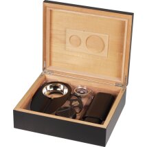 Humidor-Set schwarz für ca. 25 Zigarren