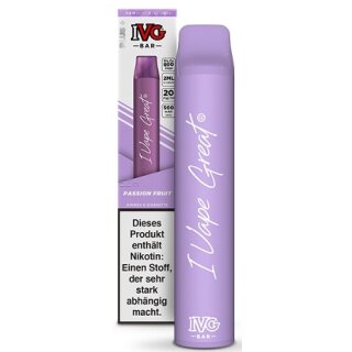 IVG Bar Einweg E-Shisha Passion Fruit 20mg/ml