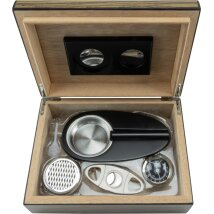 Humidor-Set  Zebra Finish matt  für ca. 25 Zigarren