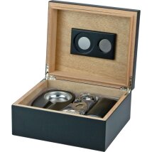 Humidor-Set schwarz matt für ca. 40 Zigarren