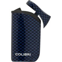 COLIBRI Zigarrenfeuerzeug Falcon II  Carbondesign blau