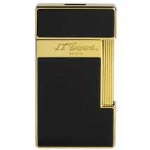 St.Dupont Feuerzeug Slimmy Schwarzlack Gold 028002