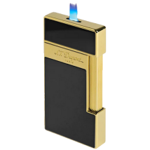 St.Dupont Feuerzeug Slimmy Schwarzlack Gold 028002