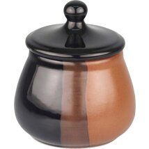 Tabaktopf Keramik schwarz/braun
