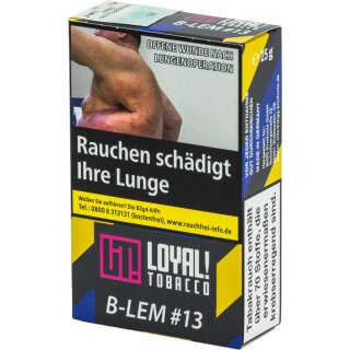 Loyal Tobacco Wasserpfeifentabak B-LEM #13 (Zitrone, Blaubeere) 25g