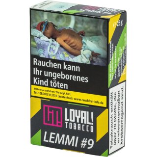 Loyal Tobacco Wasserpfeifentabak LEMMI #9 (Zitrone, Minze) 25g