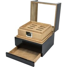 Humidor Carbon Finish mit Acryltop für ca. 50 Zigarren