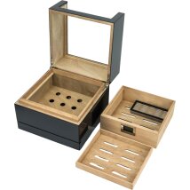 Humidor Carbon Finish mit Acryltop für ca. 50 Zigarren