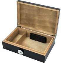 Humidor Weltkarte schwarz glänzend für ca. 50...