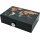 Humidor Weltkarte schwarz glänzend für ca. 50 Zigarren