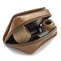 Rattrays Pfeifentasche Leder Whisky Combo braungold 2er
