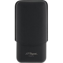 ST.DUPONT Cigarrenetui Metall/Leder schwarz 3er