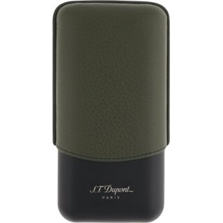 ST.DUPONT Cigarrenetui Metall/Leder khaki 3er