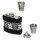 Taschenflasche/Flachmann Set ANGELO Stoff schwarz 2 Bechern/Trichter