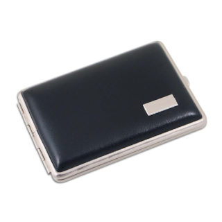 Zigarettenetui Leder VH 18er 100 mm schwarz Gravurfeld und Gummizug
