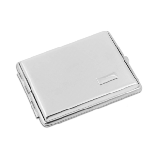 Zigarettenetui Metall VH 24er Nickel/satiniert mit Gravurfeld u Gummi