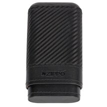 Cigarrenetui ZIPPO Leder schwarz Carbonoptik 13,7x7,3x3,6cm 2007999