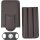 Cigarrenetui Lederoptik braun mit Cutter 3er